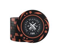 Bullets Playing Cards, Janice Set di 25 fiche da poker in plastica per gioco di poker, valore 100, diametro 4 cm, peso 11,5 g