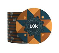 Bullets Playing Cards, Poker Chip Paulie in ceramica con valori, rotolo da 25 (marrone chiaro, 10 K)