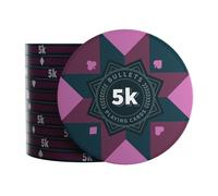 Bullets Playing Cards, Poker Chip Paulie in ceramica con valori, rotolo da 25 (rosa 5 K)