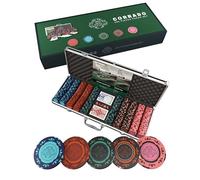 Bullets Playing Cards, Set da poker Corrado Deluxe da poker con 500 chip da poker Clay senza valori, istruzioni poker, pulsante dealer e Bullets in plastica carte da poker