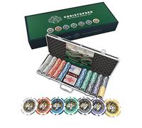 Bullets Playing Cards | Valigetta da poker Deluxe "Christopher" con 500 chip da poker in plastica, 12 g, set da poker con carte, cubi, bottoni e regole per Texas Holdem