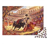 Bullfight Arena Anziani Puzzles 1000 Pezzi Recycled Spanish Culture Jigsaw Puzzles Accessori per Gioco di Puzzle Tempo di Gioco Familiare Gioco Educativo Challenge Regalo 38x26cm/1000pcs