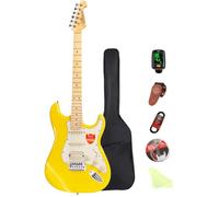 Bullfighter Chitarra elettrica per principianti amanti della musica 39 pollici Full Size Solid Body Chitarra elettrica kit per principianti ST SSH Series (giallo)