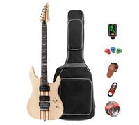 Bullfighter - Kit per chitarra elettrica da 99 cm, con collo in olmo, 6 corde extra, plettri, custodia, tracolla, cavo (D300) (legno)