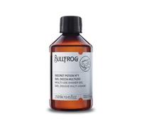 Bullfrog - Gel Doccia Multiuso Secret Potion N.1: Detergente per Corpo, Viso e Capelli, 92,3% Naturale, Fragranza Legnosa e Ambrata, Versatile e Rivitalizzante, Made in Italy, 250 ml