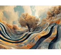 Bullglesup Puzzle per Adulti, 1000 Pezzi, Abstract Landscape con Poster, si Adattano Perfettamente tra Loro Lettere sul Retro, Senza Polvere, Regalo per Anziani (70 x 50 cm)