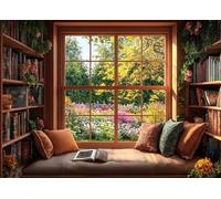 Bullglesup Puzzle per adulti, 1000 pezzi, angolo di lettura, puzzle con poster lettera sul retro, pezzi unici si adattano bene senza polvere (69,8 x 49,8 cm)