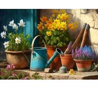 Bullglesup Puzzle per adulti, 1000 pezzi, attrezzi da giardinaggio con poster lettera sul retro, pezzi unici che si adattano bene, senza polvere (69,8 x 49,8 cm)