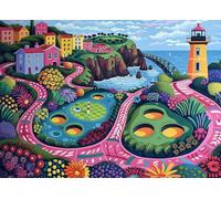 Bullglesup Puzzle per adulti, 1000 pezzi, Lighthouse and Pond con poster, si adattano perfettamente tra loro, lettere sul retro, senza polvere, regalo per anziani (70 x 50 cm)