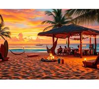 Bullglesup Puzzle per adulti 1000 pezzi, puzzle al tramonto sulla spiaggia con poster lettera sul retro, pezzi unici si adattano bene senza polvere (69,8 x 49,8 cm)