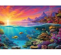 Bullglesup Puzzle per adulti, 1000 pezzi, puzzle barriera corallina con lettera poster sul retro, pezzi unici che si adattano bene senza polvere, decorazioni per la casa, giocattoli per sfide