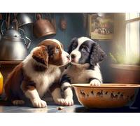 Bullglesup Puzzle per adulti, 1000 pezzi, puzzle con cani coccole con lettera poster sul retro, pezzi unici che si adattano bene, senza polvere (69,8 x 49,8 cm)
