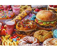 Bullglesup Puzzle per adulti, 1000 pezzi, puzzle delizioso cibo con lettera poster sul retro, pezzi unici si adattano bene senza polvere (69,8 x 49,8 cm)