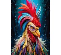 Bullglesup Puzzle per adulti 1000 pezzi, puzzle di pollo con poster lettera sul retro, pezzi unici si adattano bene senza polvere (69,8 x 49,8 cm)
