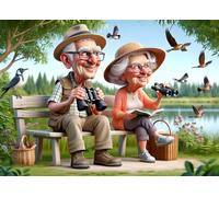 Bullglesup Puzzle per adulti, 1000 pezzi, puzzle per birdwatching con poster lettera sul retro, pezzi unici si adattano bene senza polvere (69,8 x 49,8 cm)