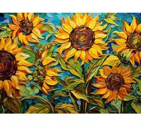 Bullglesup Puzzle per Adulti, 1000 Pezzi, Sunflower con Poster, si Adattano Perfettamente tra Loro Lettere sul Retro, Senza Polvere, Regalo per Anziani (70 x 50 cm)