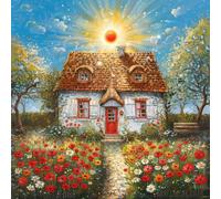 Bullglesup Puzzle per adulti, 1024 pezzi, bellissimo puzzle cottage con lettera poster sul retro, pezzi unici che si adattano bene senza polvere (50 x 49,8 cm)