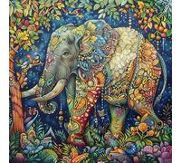 Bullglesup Puzzle per adulti 1024 pezzi, elefante puzzle con poster lettera sul retro, pezzi unici si adattano bene senza polvere (50 x 50 cm)