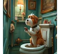 Bullglesup Puzzle per adulti 1024 pezzi, puzzle con cane pensante con lettera poster sul retro, pezzi unici si adattano bene senza polvere (58 x 58 cm)