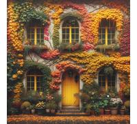Bullglesup Puzzle per adulti 1024 pezzi, puzzle con casa autunnale con lettera poster sul retro, pezzi unici si adattano bene senza polvere (50 x 49,8 cm)