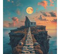 Bullglesup Puzzle per adulti, 1024 pezzi, puzzle della vecchia chiesa con lettera poster sul retro, pezzi unici che si adattano bene senza polvere (50 x 49,8 cm)