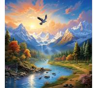 Bullglesup Puzzle per adulti 1024 pezzi, puzzle Serenity Peaks con lettera poster sul retro, pezzi unici si adattano bene senza polvere (50 x 49,8 cm)