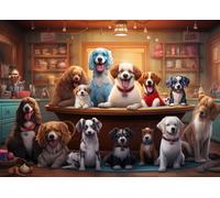 Bullglesup Puzzle per adulti di grandi dimensioni, 777 pezzi, gruppo di cani, puzzle con poster lettera sul retro, pezzi unici si adattano bene senza polvere (69,8 x 49,8 cm)