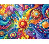 Bullglesup Puzzle per adulti di grandi dimensioni, 777 pezzi, puzzle con fiore astratto con lettera poster sul retro, pezzi unici che si adattano bene senza polvere (69,8 x 49,8 cm)