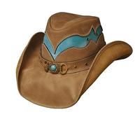 Bullhide Cappelli Cascade Range Cappello da cowboy in pelle, Cammello/Turchese, L