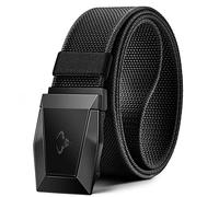 BULLIANT Cintura Uomo, Cintura Tattica Militare Cintura Lavoro Uomo 3,8cm,Fibbia a Sgancio Rapido(Nero,110cm/32-36vita regolabile)
