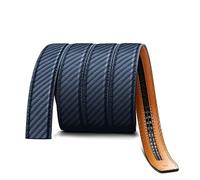 BULLIANT Cinturino Cintura Uomo Cinture a Cricchetto Vera pelle Larghezza 1 3/8 ",Taglio per Vestibilità(Blu Navy-120cm/26-40" vita regolabile)