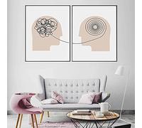 Bullidea Psicologo Poster Consulente di terapia Office Wall Art Stampe digitali Tela Pittura Psicoterapeuta Arredamento per ufficio No Frame 50x70cmX2