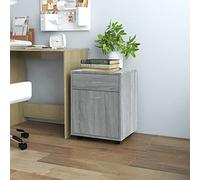 Bulliing Armadietto con Ruote Grigio Sonoma 45x38x54cm Legno Multistrato,Carrello Porta Stampante,Mobiletto con Ruote,Supporto per Stampante in Legno,Classificatore per Documenti per Studio,Ufficio