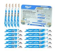 BULLITT Set di 15 lame per sega alternativa, S644D* 5+S922EF* 5+S522BF* 5 HCS/BIM (M42) Lame per sega circolare (per legno e metallo, in una scatola di latta), gambo universale da 1/2 ", compatibile