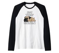 Bullmastiff Cane Pigro Not Today Satan Maglia con Maniche Raglan