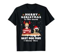Bullmastiff Christmas To The World Best Dog Mom Funny Xmas Maglietta
