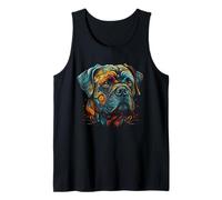 Bullmastiff colorato Pop Art Splash Art Tie Dye Arcobaleno Canotta