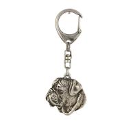 Bullmastiff II - Portachiavi argentato con cane, decorazione per borsa, ciondolo