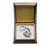 Bullmastiff II - Portachiavi In Argento Con Cane In Una Scatola Regalo, H