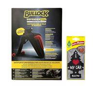 Bullock Defender Pro Black Blocca Volante Antifurto Universale per Auto, Scudo di Sicurezza in lega Rinforzata, Ideale per City Car, Facile Installazione + Arbre Magique Black Pine
