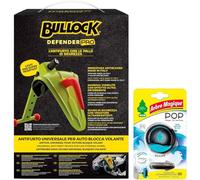 Bullock Defender Pro Antifurto Universale per Auto Blocca Volante con Serratura Antiscasso Super Resistente + Profumatore POP Solido con Fragranza Ocean a Lunga Durata e Tecnologia Ultra Emanazione 3D