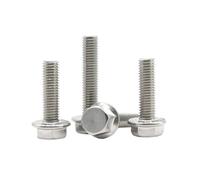bullone a doppia testa Bulloni esagonali 10 pezzi M5 M6 M8 M10 Bullone flangiato con testa in acciaio inossidabile 304, con rondella dentellata Vite esagonale esterna Lunghezza 8~50 mm(M8x25mm)