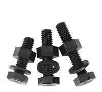 bullone a doppia testa Set di bulloni e dadi esagonali, viti a testa esagonale M3 M4 M5 M6 M8 M10 M12, viti esagonali esterne nere in nylon, guarnizioni, combinazione di plastica isolata(M6 12mm)