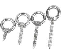 Bullone a gancio ad occhiello, Bullone ad occhiello di sollevamento 304 Ganci anello tondi Viti autofilettanti for legno Dado Vite autofilettante(50mm,M5 2pcs)