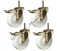 4 - 100mm acciaio inox bulloni con nylon foro frenati rotella raccordo 150kg
