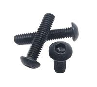 Bullone a testa esagonale con esagono incassato M1.6 M2 M2.5 M3 M4 M5 M6M8 Vite a testa bombata in acciaio inossidabile 304 A2, grado 10.9, acciaio nero ISO7380(Grade 10.9 steel,M3x 20mm 50PCs)