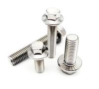 Bullone a testa flangiata GB578 M5 M6 M8 M10 M12 in acciaio inossidabile 304 a testa esagonale con rondella seghettata Vite 10 pezzi M6 x 30 mm