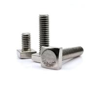 Bullone a testa quadrata, 2 pezzi M6 M8 GB35 304 A2-70 in acciaio inossidabile piatto quadrato a quattro punte, tipo vite a(2pcs M6x14mm)