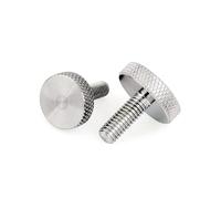 Bullone a testa tonda piatta zigrinata M3 4 5 6 8 10 GB835 304 in acciaio inossidabile, con serraggio manuale, for facciate continue in vetro, DIN653, 1 pezzo(M8x16mm)