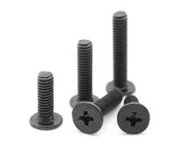 Bullone a vite con testa wafer piatta ultra sottile a croce in acciaio al carbonio nero da 50 pezzi M2 for computer portatile(2.5mm)